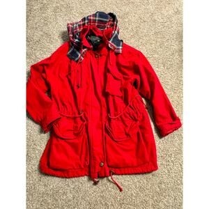 EXPRESS Vintage Expedition Parka Utility Fully Lined Jacket Winter Coat- Red S